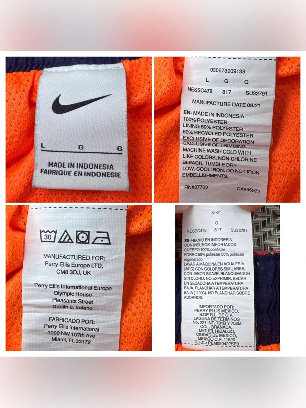 Nike Men’s Large Gradient Just Do It Swim Trunks Mesh Lined Shorts